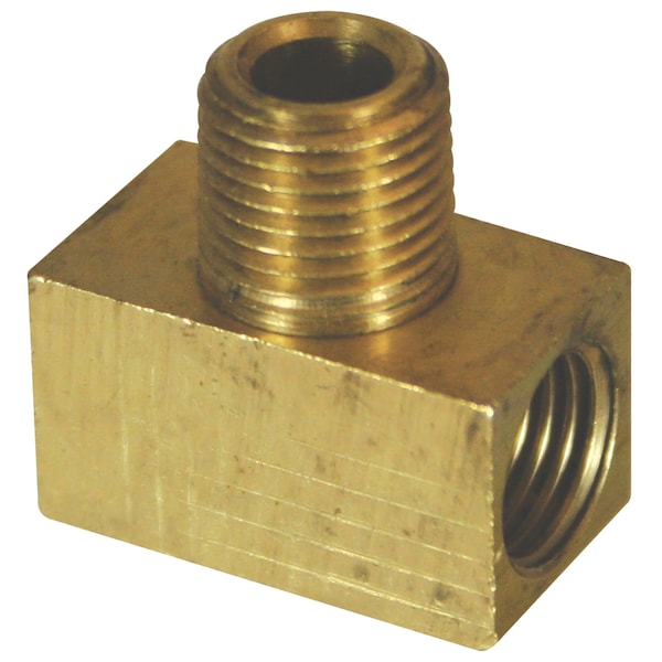 Brass BrakeLine Tee, Female(3/8-24 Invtd), Male(1/8-27 NPTF), 10/bag